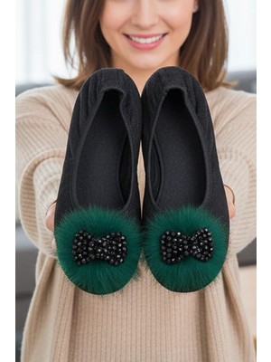 Msc 601 Ceyda Shoes Süslü Kadife Ev,hac, Umre Babeti, Hediye, Günlük Babet,tüylü Babet, Panduf, Patik, Gösteri Pisi Pisi
