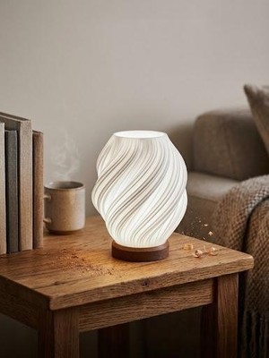 Plato 3D 3D Baskı Spiral LED Gece Lambası USB Beslemeli Modern Dekoratif Masa Lambası