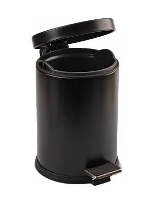 Varsoph 5lt Siyah Pedallı Metal Çöp Kovası (5468)