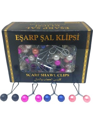 Varsoph Renkli 100 Parça  Eşarp Başörtü - Şal Klipsi (5468)