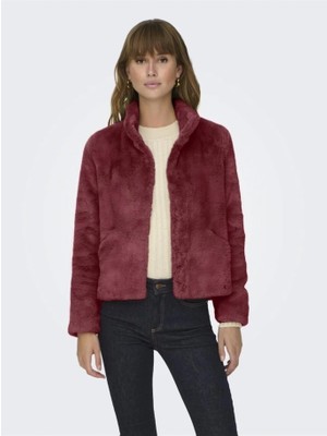 Only 15295423 Onlnewvıda Lıfe Faux Fur Jacket Wıne Kadın Mont