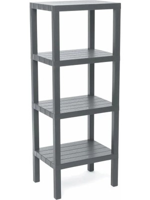 Varsoph 4 Raflı Gri Modüler Ünite Plastik 38X29X100 cm (5468)