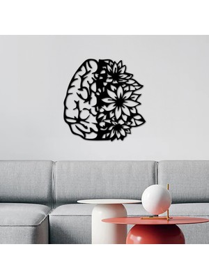 To Design Lab Psikolog - Psikiyatri Temalı Beyin ve Çiçek Dekoratif Tablo