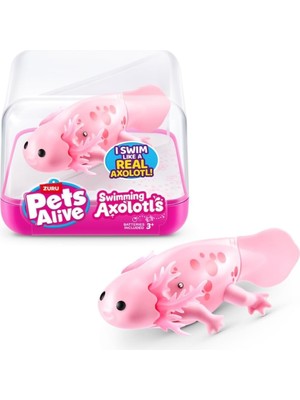 Pets Alive Yüzen Axolotl PEL09000, Pembe, Gerçekçi Hareket, Suya Bırakıldığında Yüzen Oyunc
