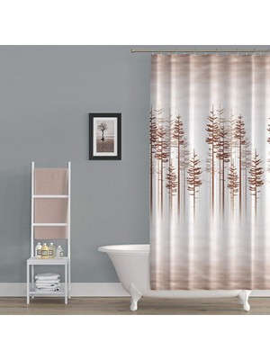 Zethome Tropik Banyo Duş Perdesi 3390 Çift Kanat 2X120X200