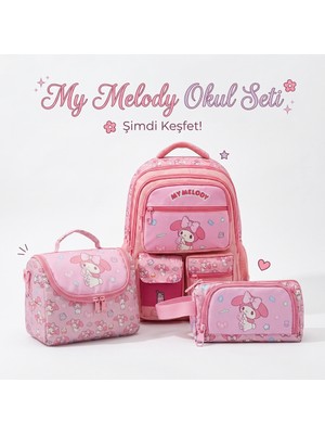 Orijinal Lisanslı My Melody Okul Seti ( Sırt Çantası, Beslenme Çantası, Kalemlik)