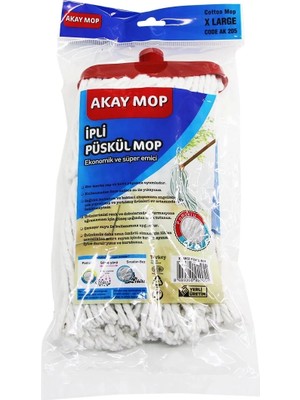 Varsoph x Large Örgülü Ipli  Püskül Pamuk Mop (5468)