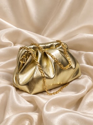 Pazarvia Shop Gold Zincirli Çanta