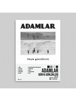 Orendart Adamlar - Dünya Günlükleri Albüm Spotify Çerçeveli - Çerçevesiz Poster Tablo