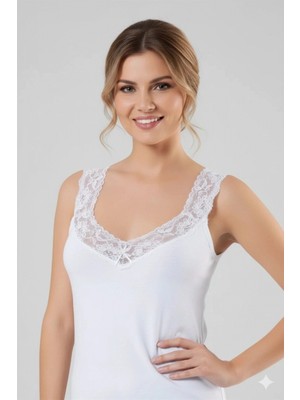 Pileli Store Hmd  Kadın Askılı Dantelli Atlet 2012