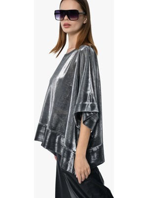 Dqmane DQ226019 Oversize Bluz Metal Renk