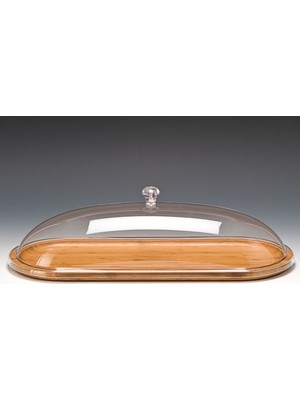 Biradlı Ahşap Altlı Oval Fanus
