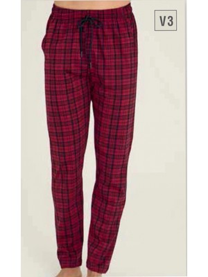 Pileli Store Tek Alt Kareli Desen Pantalon Kly 306