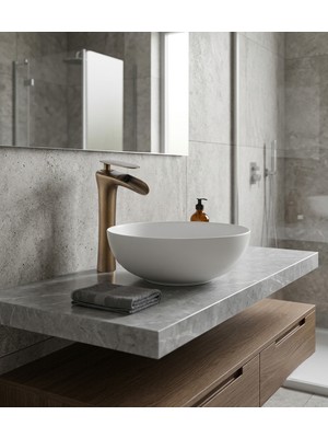 Titanium Design Şelale Antik Çanak Lavabo Bataryası