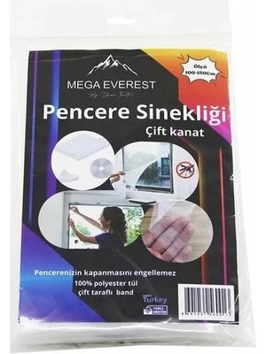 Varsoph Çift Kanat Tül Pencere Sineklik 100X150CM - 5mt Bant (5468)