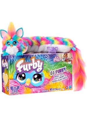 Furby Dj Furby Etkileşimli Oyuncak | Müzik, Işıklar, Hareket ve Oyunlar Içeren Süper Yumuşak Gökkuşağı Renkli Elektronik Pelüş | Ingilizce ve Furbish Konuşur | 81 cm Uzunluk | 6 Yaş ve Üzeri