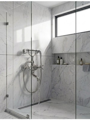Titanium Design Nostalji Serisi Krom Banyo Bataryası ve El Duşu Seti