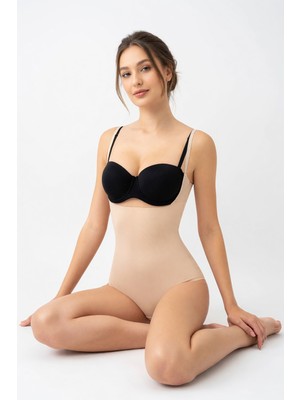 Berry Lora Kadın Ten Lazer Kesim Göğüs Altı Body Korse Dikişsiz Esnek Vücut Korsesi