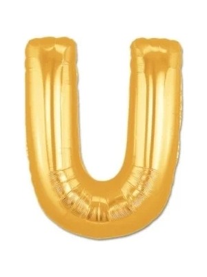 Varsoph U Harf Folyo Balon Altın Renk  40 Inç (5468)
