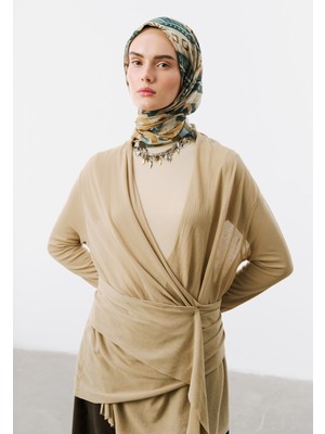 Fresh Scarfs Abstract Flow Desen Vual Eşarp Mavi