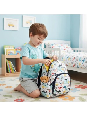Leader Bag Store - Desenli Anaokulu ve Kreş Sırt Çantası - Ergonomik Su Geçirmez Çocuk Okul Çantası (28X35X15 Cm)