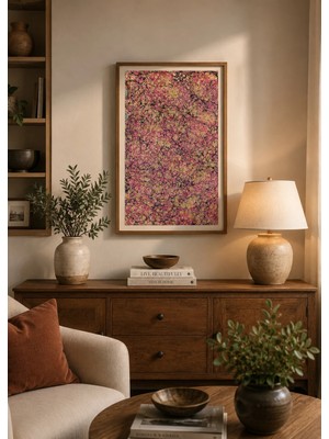 Muguetarts %100 El Sanatı Ebru Sanatı Damlalar Çerçevesiz Yasemin Acar Eseri 34X50 Cm.