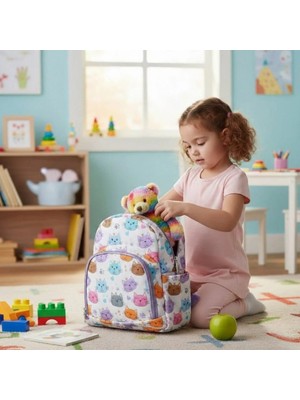 Leader Bag Store - Desenli Anaokulu ve Kreş Sırt Çantası - Ergonomik Su Geçirmez Çocuk Okul Çantası (28X35X15 Cm)
