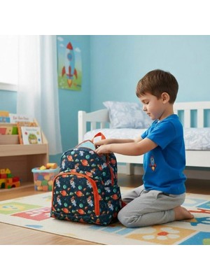 Leader Bag Store - Desenli Anaokulu ve Kreş Sırt Çantası - Ergonomik Su Geçirmez Çocuk Okul Çantası (28X35X15 Cm)