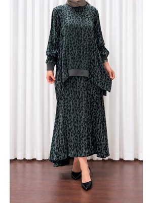 Nurcan Çetin 26535 Leoper Desenli Tunik Etek Takım