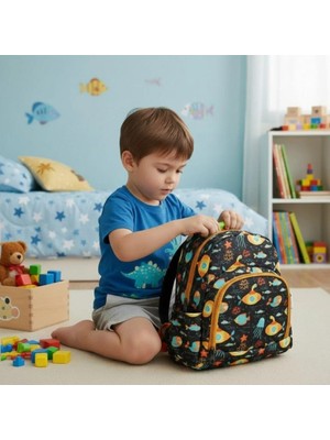 Leader Bag Store - Desenli Anaokulu ve Kreş Sırt Çantası - Ergonomik Su Geçirmez Çocuk Okul Çantası (28X35X15 Cm)