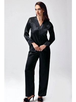 Pileli Store Freshness 9950-PT Saten Dantel Detaylı Pijama Takımı