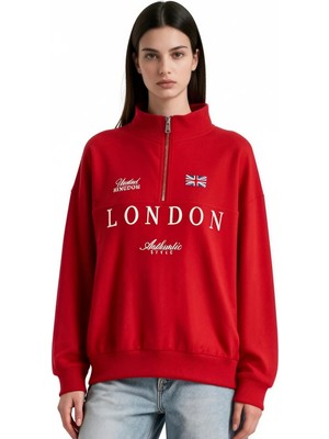 Hiccup Kadınlar Busem Kadın Pamuk Karışımlı Sweatshirt Kırmızı