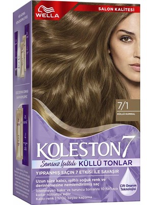 Koleston Supreme Sonsuz Işıltılı Küllü Tonlar Saç Boyası 7/1 Küllü Kumral 135 ml 2 Adet