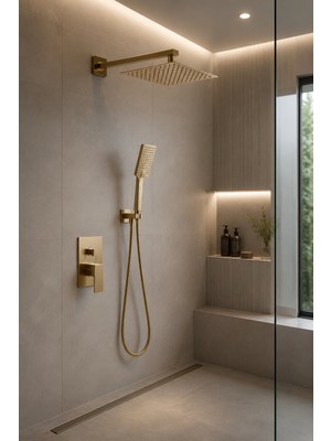 Titanium Design Gold Modern Ankastre Duş Seti
