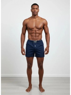 Pileli Store Huma One Erkek Havlu Bel Düz Boxer Battal Boy 3xl Lacivert Renk
