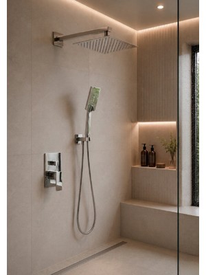 Titanium Design Krom Modern Ankastre Duş Seti