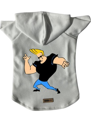 Odea Monopetz Kapişonlu Polar Sweatshirt Köpek ve Kedi Kıyafeti & Elbisesi Beyaz Johny Bravo M