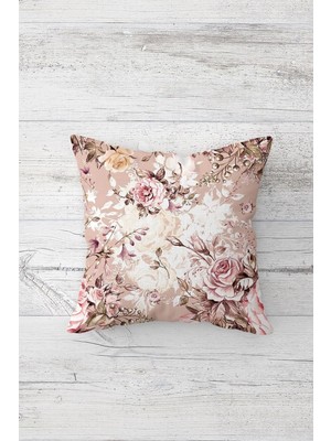 Odea Pelangi Soft Renk Gül Desen Çift Taraflı Baskılı Gizli Fermuarlı Yastık Kılıfı Kırlent Koltuk Yastık Kılıfı, Karışık Renkli 45 x 45, 2469192245451
