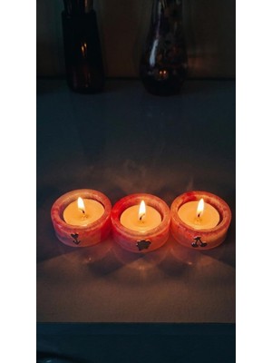 Odea Tealight Mumluk Seti, Dekoratif Tasarım, 3'lü Set, Şeffaf Reçine