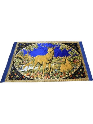 Kilim Antik Doğa Tasvirli Geyikli Duvar Halısı 1865 - Yeni - Çok Renkli