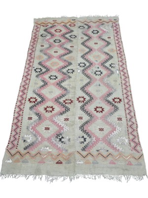 Zehra Abla Halı Antika El Dokuma Dekorluk Fragman Perde Yün Cecim Kilim 7429