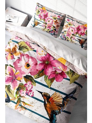 TeknoKapsül Monohome Bird & Butterfly Naturel Çift Kişilik Nevresim Takımı, MONOHOME4159