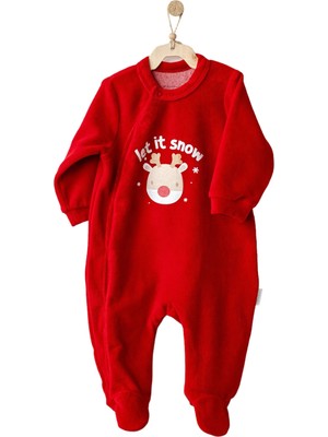 Andywawa AC25332 Happy Newyear Kadife Bebek Tulum Red