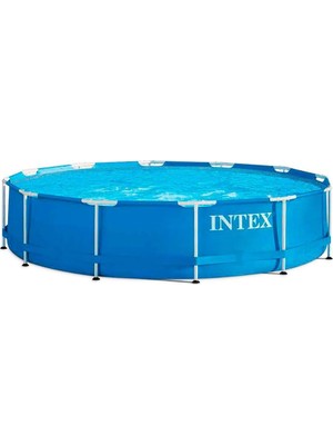 TeknoKapsül Intex Metal Çerçeveli Havuz – Zemin Üstü Havuz – Ø 366 x 76 cm – Filtre Sistemi ile