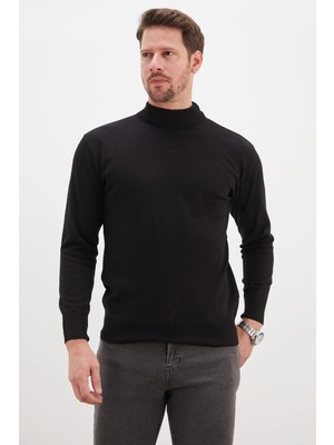 FullaModa Basic Dik Yaka Regular Fit Triko Kazak