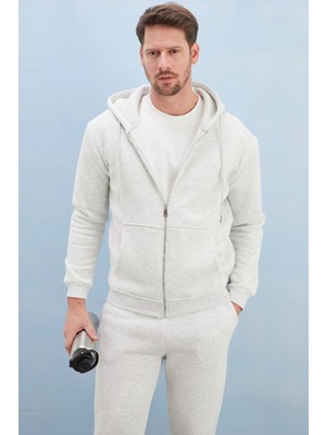FullaModa 3 Iplik Kanguru Cepli Kapüşonlu Sweatshirt