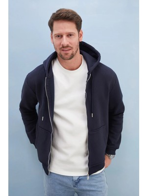 FullaModa 3 Iplik Kanguru Cepli Kapüşonlu Sweatshirt