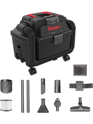 TeknoKapsül Kress KH035.9 20VOLT 250W/17KPA Flexi Esnek Hortumlu Şarjlı Islak/kuru Süpürge & Üfleme (Akü Dahil Değildir)