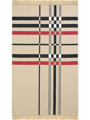 TeknoKapsül Cool Halı Lovely 291A Bej Kilim Makinede Yıkanabilir Çift Taraflı Akrilik Ince Banyo Balkon Mutfak Kilimi