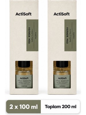 Actisoft Yasemin Bambu Çubuklu Oda Kokusu 2 x 100 ml – Toplam 200 ml